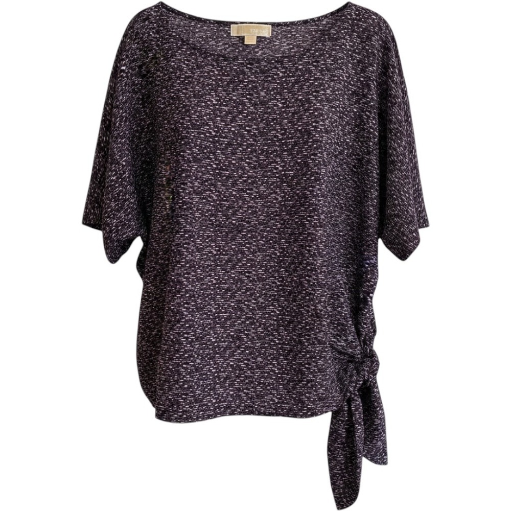 Michael Kors Purple Space Dye Side Tie Dolman Top XL